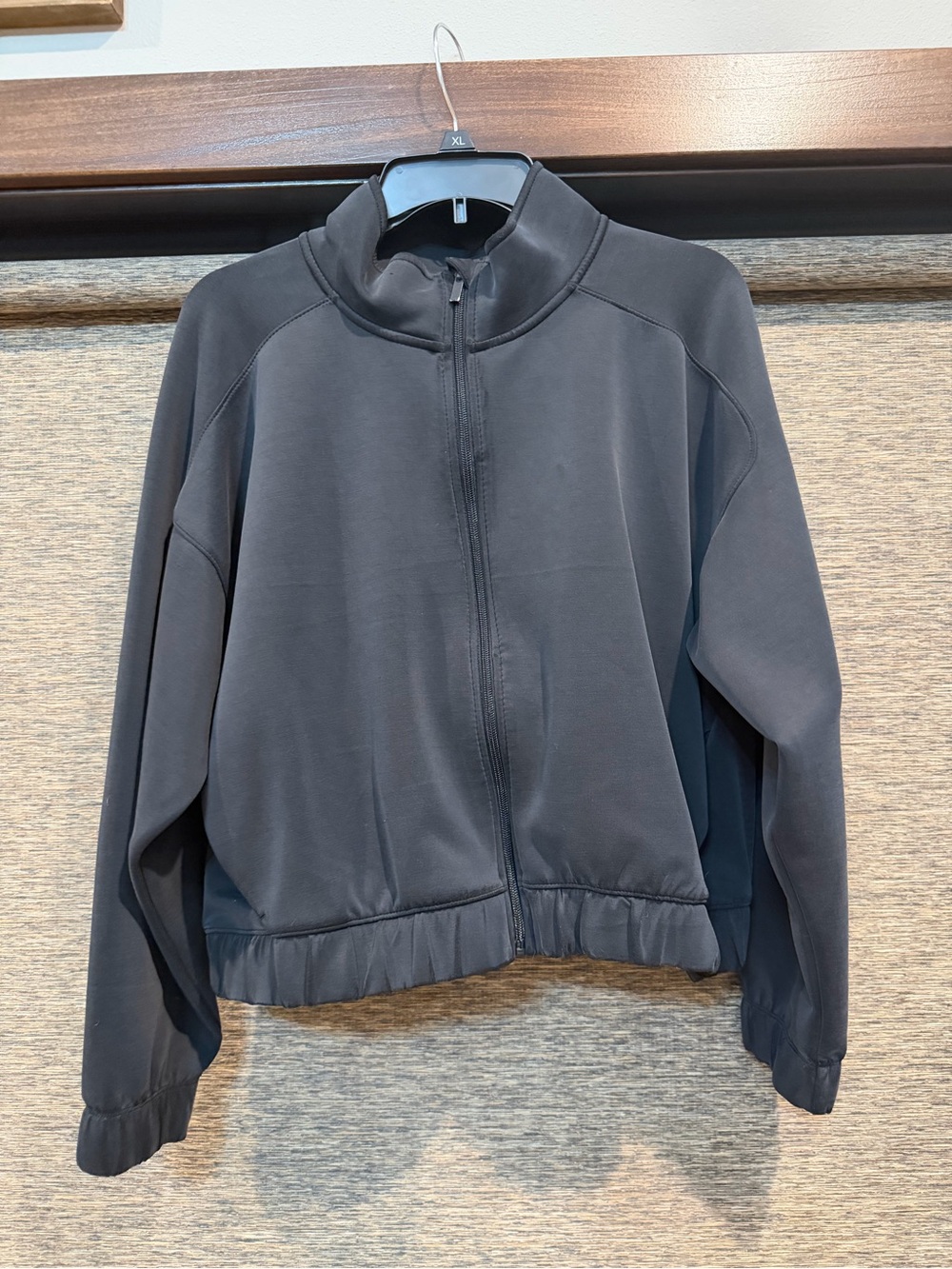 all in motion Black Bomber Zip-Front Jacket